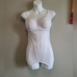 La Senza White Lace & Rhinestone Bodysuit Corset - Size S/P